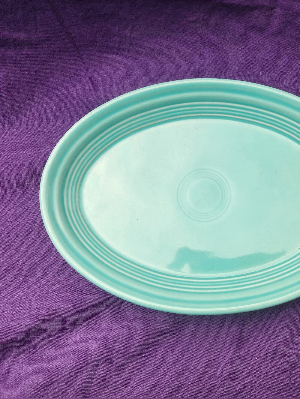 Turquoise Oval Ceramic Serving Platter By Fiesta, 9.5 Inch